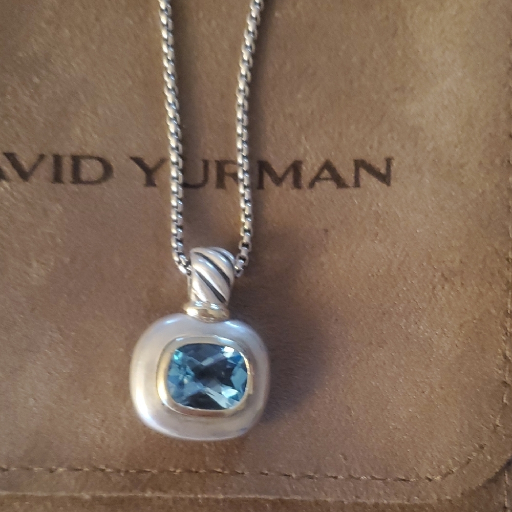 David Yurman 14k Gold Silver With Aquamarine Stones About 5ct . Not Topaz Is Aqu